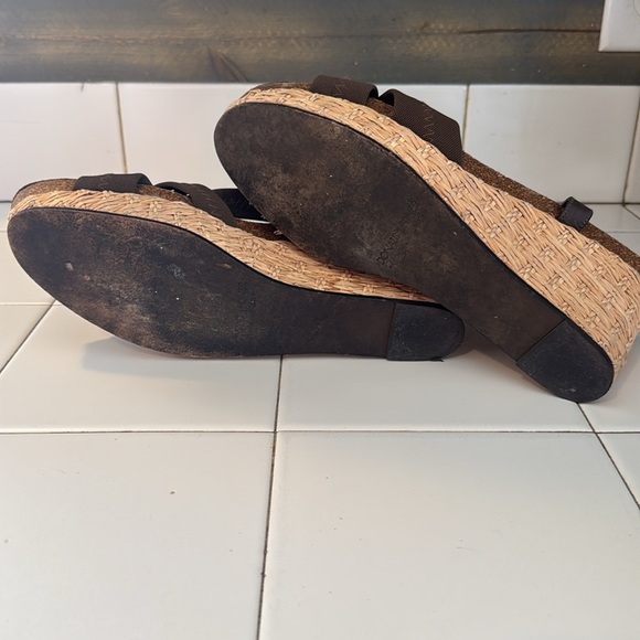 Donald J Pilner Wedge Sandals Women's 10 M Strappy Espadrille Slingback Brown - Picture 11 of 12